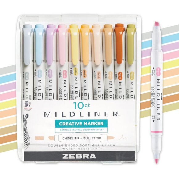 Other - Mildliner Dual-Tip Highlighter Marker Set, Broad and Fine Point Tips, No Bleed,